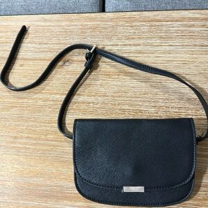 Zara black leather belt bag. NWOT